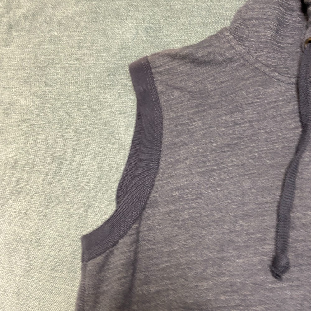 Civilianaire Knitwear Hooded Vest Mens M Gray Fleece Lined Drawstring 1/4 Zip - Picture 5 of 12